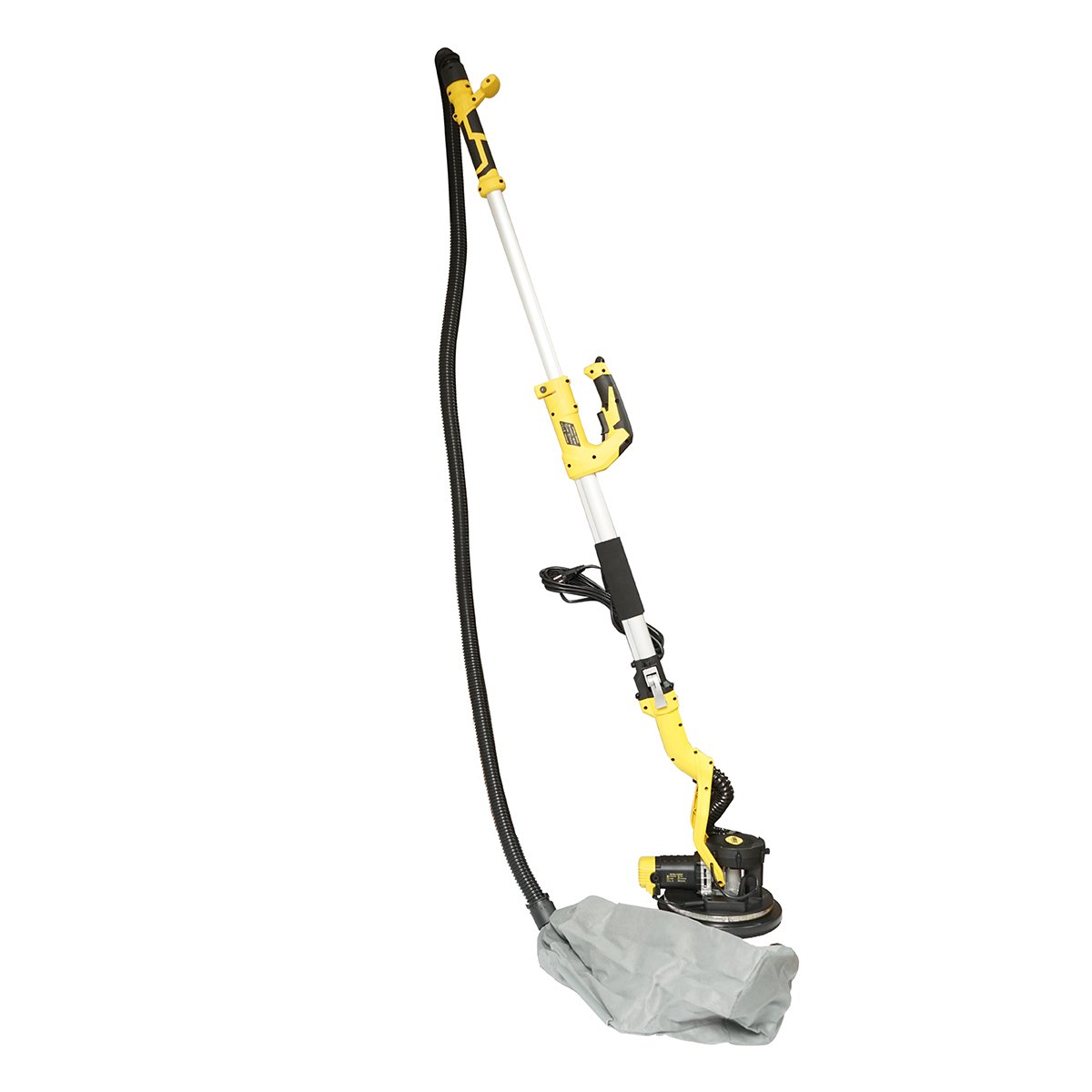 Slefuitor pereti si tavane cu aspirator si sac 880W, 220V, 5 trepte viteza 1000-2100 r/min, brat telescopic 125-180cm, cap iluminat 72 LED-uri, 6 discuri 225mm Crownman